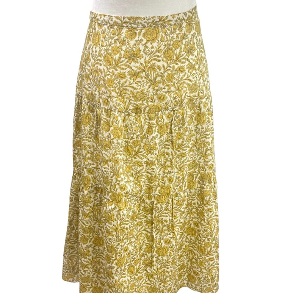 Antonio Melani Darla Yellow Floral Midi Skirt NWT; SZ 14
